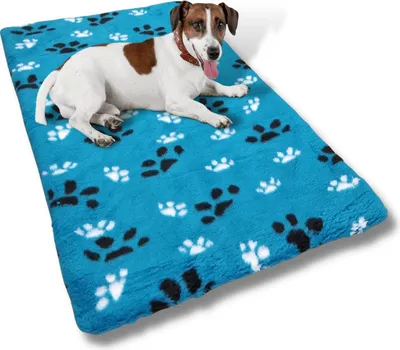 Produktbild von Hundematte türkis mit Pfoten