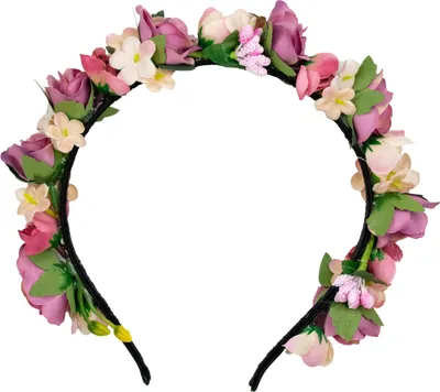 Produktbild von Blumen Haarreif "Sabia" mit Rosen und Blüten | Altrosa Creme