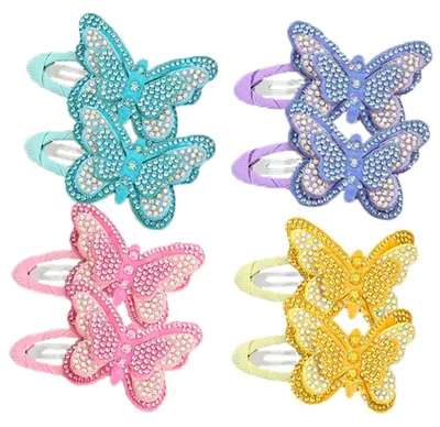 Produktbild von 8 Schmetterlingshaarspangen, 3D-Schmetterlingshaarnadeln mit Strasssteinen, glitzernde Haaraccessoires für Mädchen, Kinder und Frauen, Haaraccessoires für Frisuren
