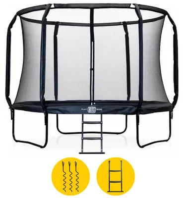 Produktbild von BLITS Urban Trampolin Rund Ø 244 cm Inklusive Sicherheitsnetz Leiter Schwarz