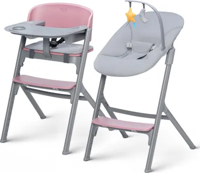 Obrázok produktu pre Kinderkraft LIVY 4 v 1 - vysoká stolička s lehátkom - nastaviteľné sedadlo a opierka nôh - do 110 kg - ergonomická - moderný dizajn - ružová