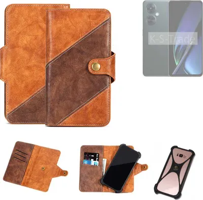Produktbild von K-S-Trade Handyhülle Schutzhülle Bookstyle Case Wallet-Case kompatibel mit Oppo K11x Cover Klapphülle Kantenschutz Smartphone dunkelbraun braun 1x