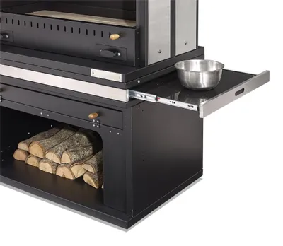 Zdjęcie produktu dla Elegancki kominek grillowy ze stali nierdzewnej w kolorze czarnym do ogrodu i patio