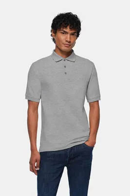 Image de TOP POLO - gris chiné - taille S