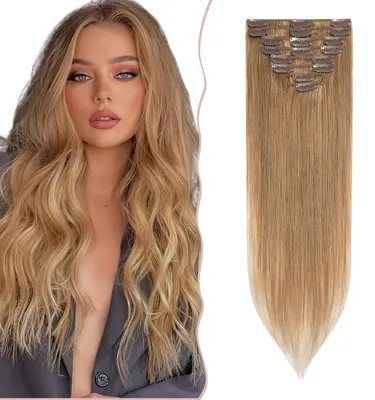 Obrázok produktu pre Vlasy clip in prírodné 61cm 80g blond #27 prichytávané