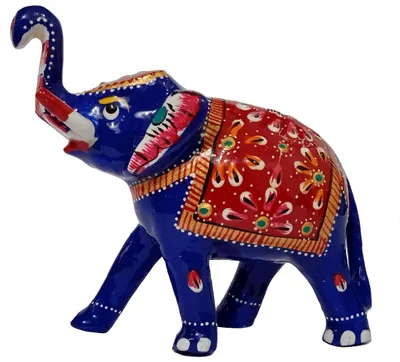 Emaille-Olifant, handbemalt, Meenakari, 7,6x2,5x6,3 cm