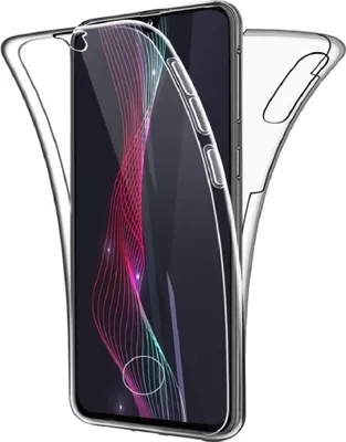 Produktbild von Full Cover Für Samsung Galaxy A50 Silikon 6,4" TPU 360° Transparent Hülle + Touch ID