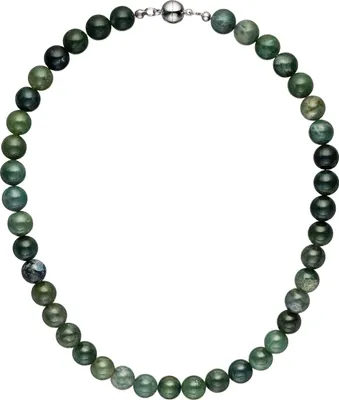 Produktbild von Halskette Kette Moosachat 45 cm Moosachatkette Steinkette Edelsteinkette