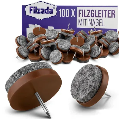 Productafbeelding van Meubelglijders vilt - 100 stuks - Ø 24 mm - Bruin