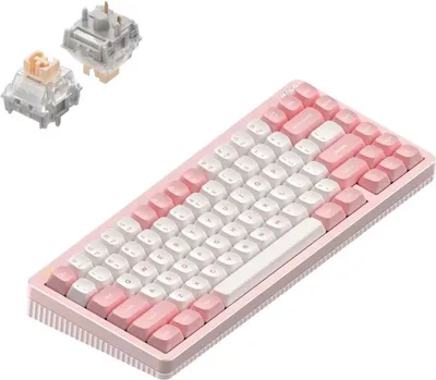 Produktbild von NuPhy Halo75 V2 IO Series Mechanische Gaming-Tastatur Bluetooth/2.4GHz/USB-C - QWERTY US, Sakura Fizz / Blush Max