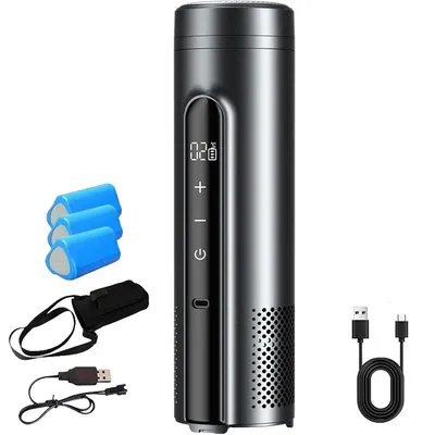 Produktbild von Tragbarer Insulin Kühler 0–18°C, 1–7 Pens, LED Display, 3x 10200mAh Akku, USB-C, wasserdicht Reise Kühler