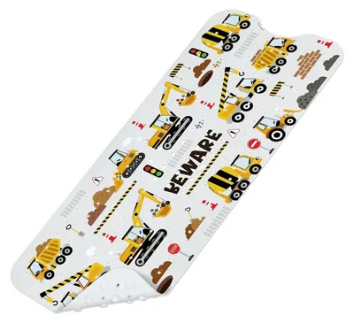 Image de Tapis de bain antidérapant pour enfants, motif pelle, 100 x 40 cm, en PVC, résistant à la moisissure, sans BPA