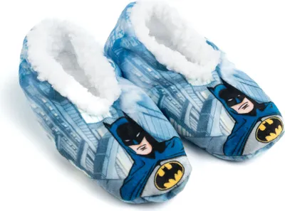Produktbild von DC Comics Batman Homesocks für Jungen - ABS Winter Hausschuhe gefüttert Kinder Slipper Pantoffeln Blau 27-30
