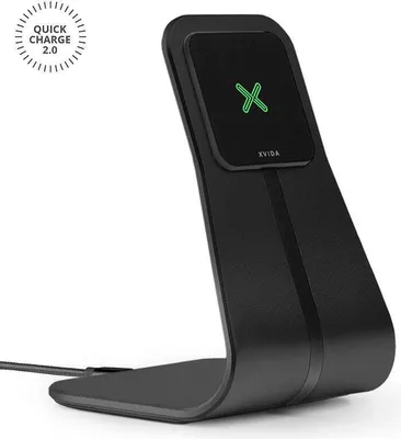 Image de XVIDA Fast Charging Desk Stand - Chargeur inductif pour Samsung Quick Charge 2.0 (Noir)