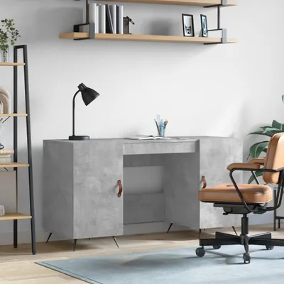Produktbild von vidaXL Schreibtisch Betongrau 140x50x75 cm Holzwerkstoff - Schreibtisch - Schreibtische - Bürotisch - Computertisch