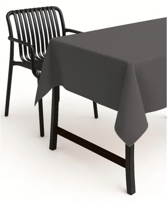 Tischdecke rund 140 cm, Leinenlook, grau, fleckenabweisend