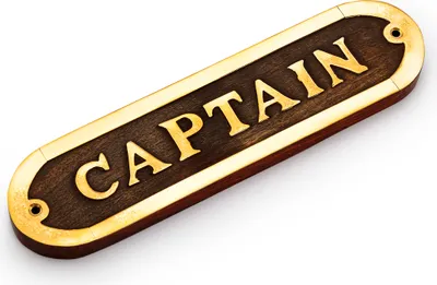 Produktbild von NKlaus Maritimes Türschild Captain aus Messing und Holz 20x5cm Nautische Dekoration 11767