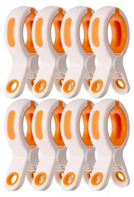 Obrázok produktu pre Sponky na plážové uteráky, silné uchytenie, všestranné použitie, balenie 8 kusov, biela farba