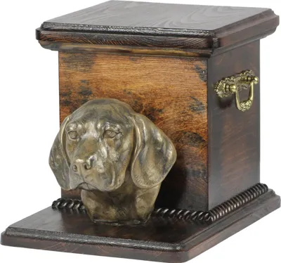 Obrázok produktu pre Bígl urna na popol psa so sochou, elegantná urna pre psa, výnimočná urna s bustou psa značky Art-Dog