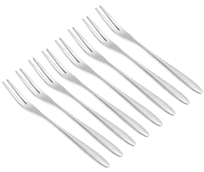 8er-Set Edelstahl-Gabeln, 13 cm, spülmaschinenfest, Dessertgabeln