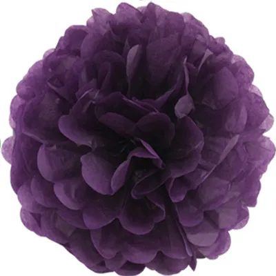 dunkel lila Papier Pompons
