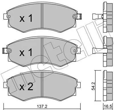 Produktbild von METELLI Bremsbeläge Satz Vorne Bremsklötze für SSANGYONG Rexton / Rexton II (GAB) 22-0518-0