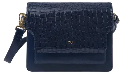 Image de Sac bandoulière VERONA, modèle M, couleur bleu, pour femmes, en cuir