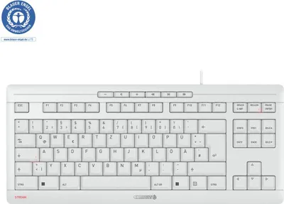 Produktbild von CHERRY STREAM KEYBOARD TKL - Tastatur - USB - QWERTZ - Deutsch - Tastenschalter: CHERRY SX - Grau, weiß