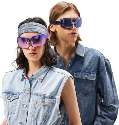 Produktbild von Hi5 E10 Mini Augenmassagegerät Massagebrille mit Wärmekompression gegen trockene Augen Migräne dunkle Augenringe Blau und Lila Partner Look 2 Stück
