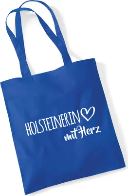 Produktbild von Huuraa Jutebeutel Holsteinerin mit Herz 10 Liter Bright Royal Baumwolle Tasche Geschenkidee
