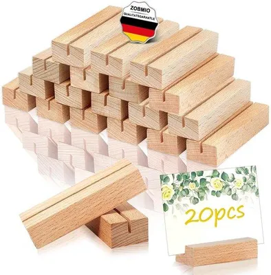 Produktbild von Holz-Kartenständer Set 20 Stück naturbelassen