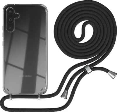 Produktbild von EAZY CASE Handykette kompatibel mit Samsung Galaxy A34, Handyhülle mit Umhängeband, Handykordel, Schutzhülle Clear, Band in Schwarz