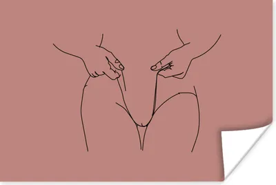 Produktbild von MuchoWow® Poster Frauen - Rosa - Linienkunst 180x120 cm - Fotoplakat