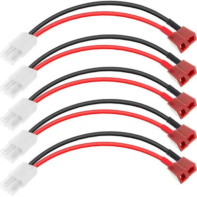 T-Stecker Buchse auf Tamiya Stecker Kabel 10cm 14AWG 5er-Pack