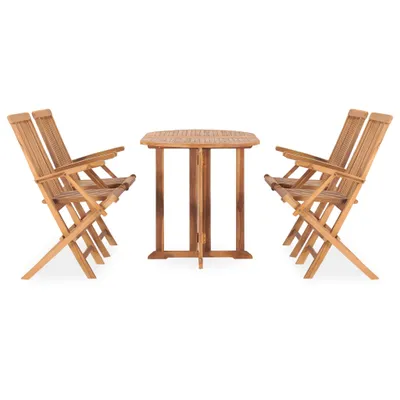 Immagine prodotto di vidaXL set da pranzo da giardino 5 pezzi pieghevole in legno massiccio teak