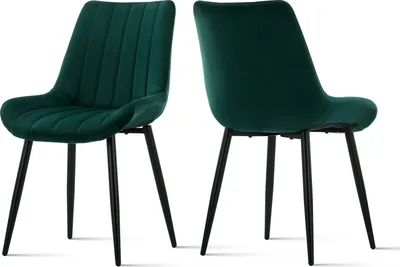 Produktbild von CLIPOP Esszimmerstühle, 2er Set Küchenstühle, Samt gepolsterter Stühle mit Metallbeinen, Grün