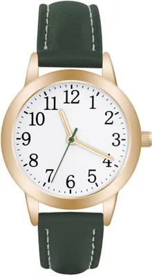 Produktbild von Vicloon Damenuhr mit Kunstlederarmband, klassisch & elegant, 30 mm Gehäuse, Quarzwerk, kratzfest, leicht ablesbar, ideal als Geschenk – nicht wasserdicht