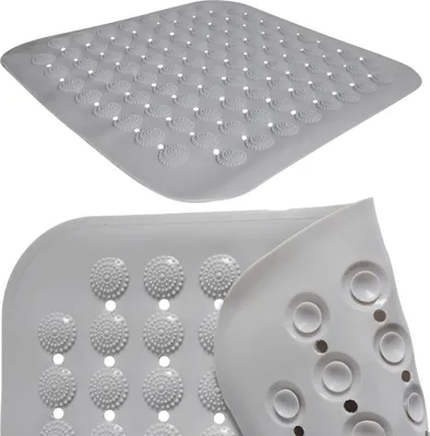 Produktbild von Sepio Badewannenmatte Grau 43,5x43,5 cm, Duschmatte rutschfest, Antirutschmatte Badewanne, Duschmatte, Rutschmatte Badewanne, Bathroom Mat