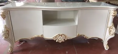 Produktbild von Casa Padrino Luxus Barock TV Schrank Weiß / Gold - Handgefertigter Fernsehschrank mit 2 Türen und Schublade - Barock Wohnzimmer Möbel