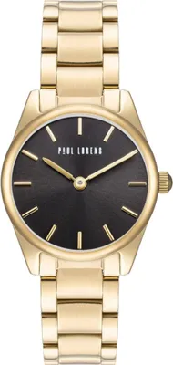 Produktbild von Quarz Uhr PL20008B1D1 28mm Gehäuse 14mm Armband Edelstahl Gold Schwarz 30m wasserdicht