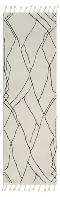 Zdjęcie produktu dla Dywan MY-RUG, Lovis, 250x80, biały, dywan z wysokim włosiem, nowoczesny, wzór marokański, puszysty, miękki, wzór skandynawski, bieżnik