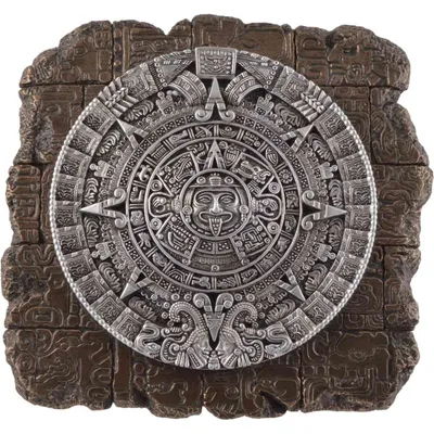 Produktbild von Wandrelief Aztekenkalender Sonnenkalender, bronze/coloriert