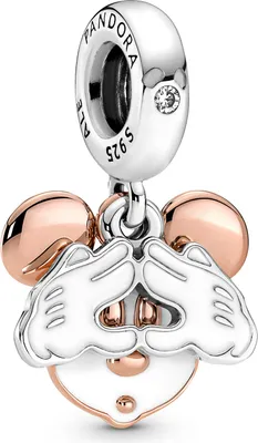 Produktbild von Pandora Disney Charm Anhänger 780112C01 Mickey Mouse Silber 925 teilweise 14k rose vergoldet