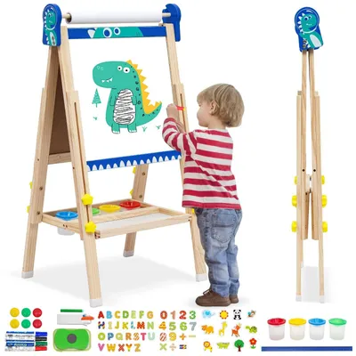 Produktbild von Kunstschilder-Easel Faltbar - Doppelseitiges Schul- und Whiteboard - Höhenverstellbar
