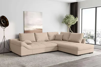 Produktbild von 99rooms Terra Ecksofa Strukturstoff NEVE Beige Rechts ohne Schlaffunktion