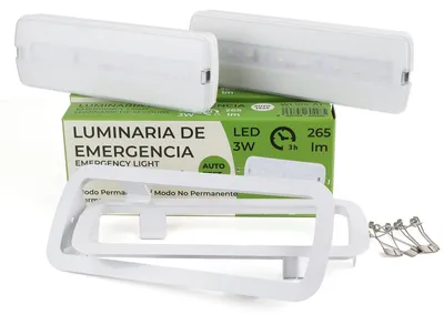 LED-Notleuchten 2er-Set, 3 W, 265 lm, 6500 K, 3 h Akku