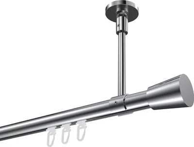 Produktbild von Interdeco Innenlaufstange / Gardinenstange mit Innenlauf Chrom, Typ Sonette Sitra (Konus) Deckenmontage, 20 mm Ø 1-läufig, 520 cm
