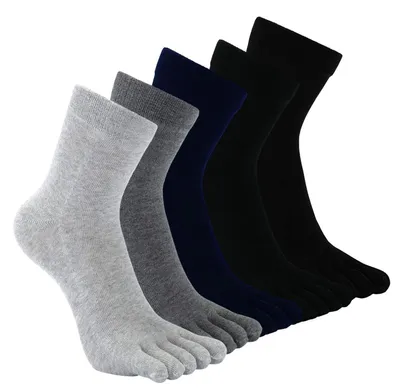 Productafbeelding van Katoenen Tenen Sokken voor Mannen, Vijfvingers, Ankle Lengte