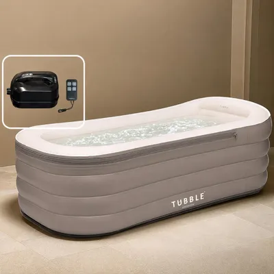 Produktbild von Tubble® Cuzi Whirlpool Aufblasbar Ambient Taupe 255 Liter - Spa-Badewanne, Faltbare Whirlpool für Erwachsene, Indoor und Outdoor, Bubble Massage