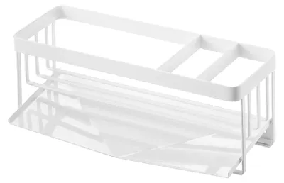 Produktbild von Yamazaki 5016 Tower Sponge & Bottle Holder with Drainer, White, Steel, 25 x 10 x